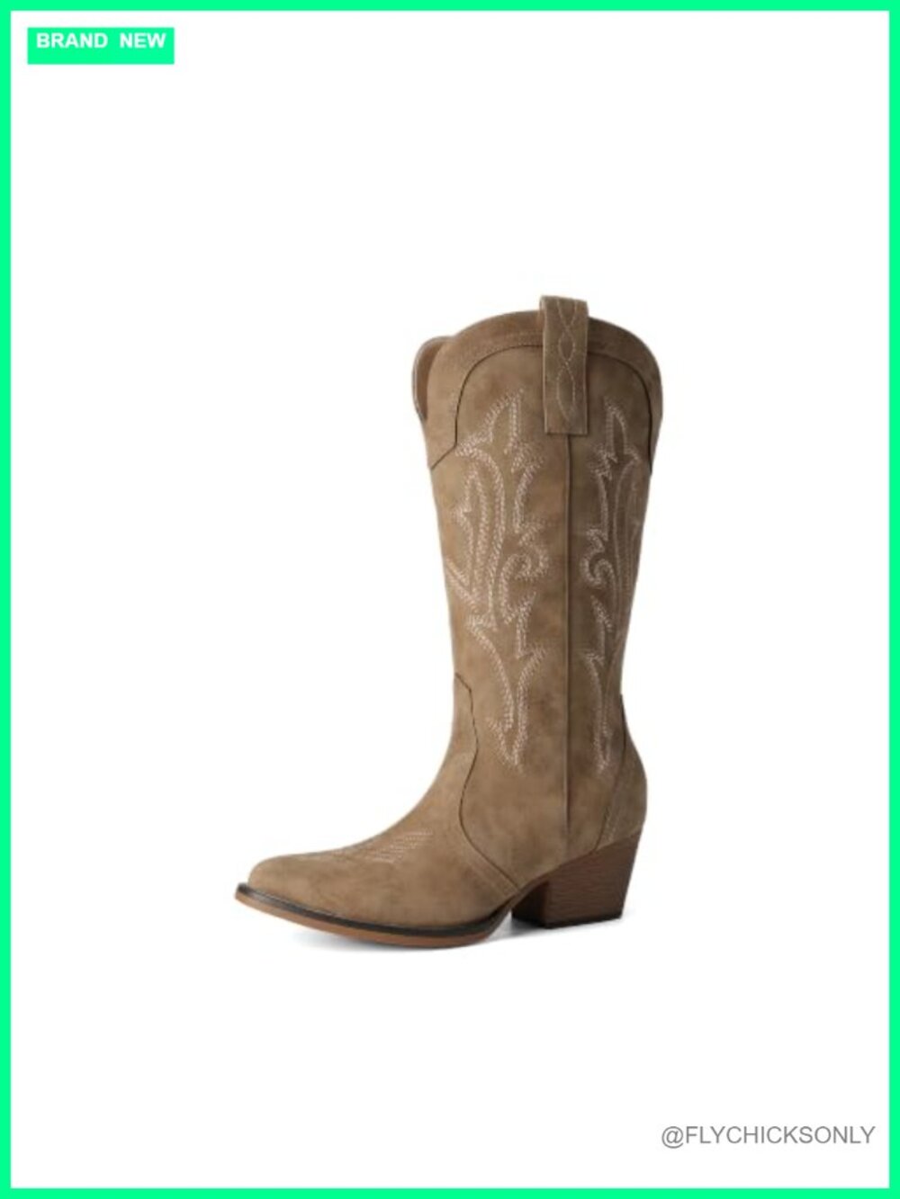 Dream Pairs Women's Faux Leather Cowboy Western Boots Pointed Toe Block Heel